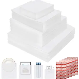 500pcs Cushioning Foam Pouches 4 Sizes Moving Packing Supplies with 300 Fragile Stickers for Moving Packaging Storage Clear