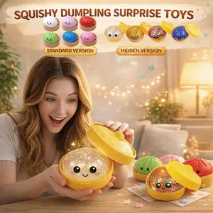 2026 Glitter Dumpling Squishy Blind Box 10 Styles to Collect, Soft Steamer Bun Sensory Fidget Toy for Stress Relief