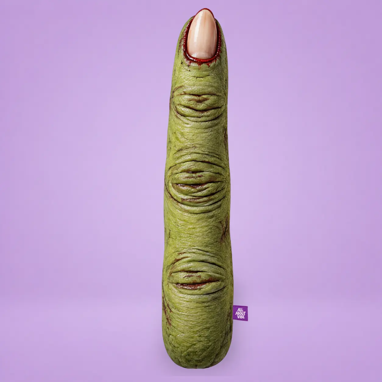 Large Spooky Green Finger Pillow | All About Vibe – Creepy 3D Finger Throw Pillow for Halloween Decor | Ultra-Soft Velvet, Funny Horror Gift, Made in USA