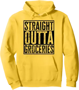 Straight Outta Groceries Funny Sarcasm Quote Vintage Pullover Hoodie - Colinodea Shop 94B0DR381MBV