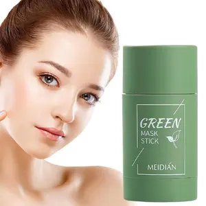 Meidian Plant Solid Mask Stick Cleansing Smear Mask Eggplant Green Tea Mud Mask Stick Oil Control