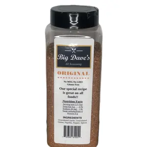 Big Dave's 24oz Original Spice Blend - No MSG No GMO Gluten Free - Perfect for Everyday Use & Sharing - Generous Size for Larger Serving