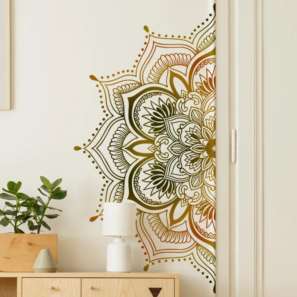 Big size Mandala Wall Decal Boho Flower Wall Stickers Decorative Wall Sticker for Living Room Bedroom Headboard Yoga Home Decor(Waterproof), Flower Design, Artistic Floral, Floral Wall Decals, Vinyl Wall Stickers, Flower Decals For Walls