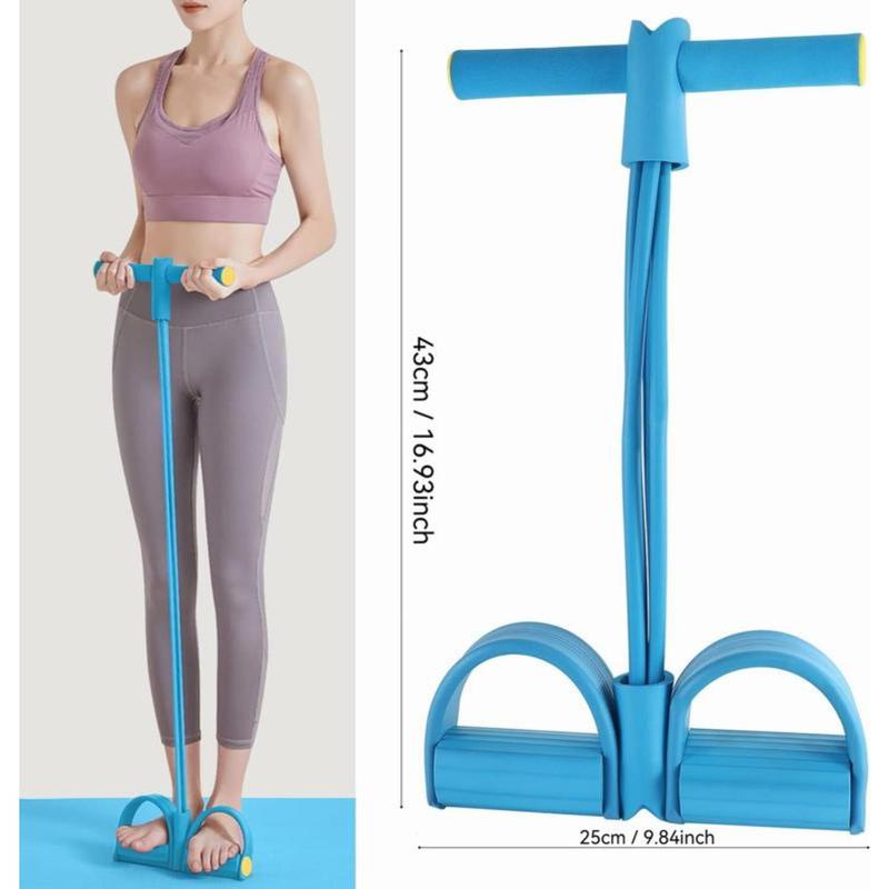 4-Tube Multi - Function Tension Rope with Handles - Home Gym Sit - Up & Tummy Training Equipment for Men & Women