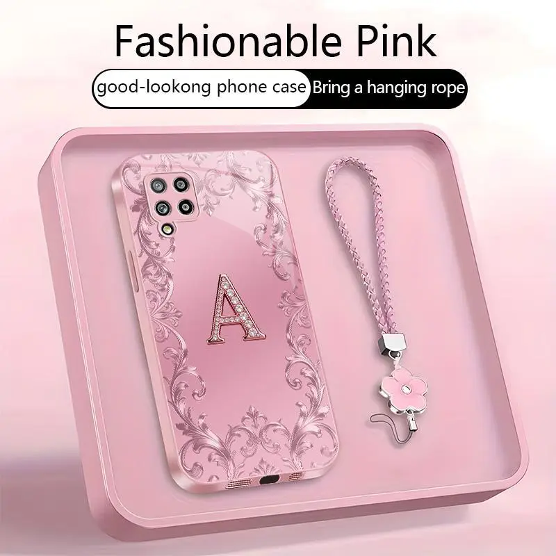 Suitable for [Galaxy A36] high-end women's phone case🥰，free four-leaf clover lanyard included—choose any one of the 26 letters. Drop-resistant and fingerprint-proof. YM99