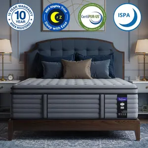 California King Mattress 12 Inch, Hotel Luxury Hybrid Cal King Mattress In A Box, Extra Enhanced Support, Relieve Back & Waist Pain, Cooling, Fiberglass-Free, CertiPUR-US, 365-Night Trial, Medium Firm