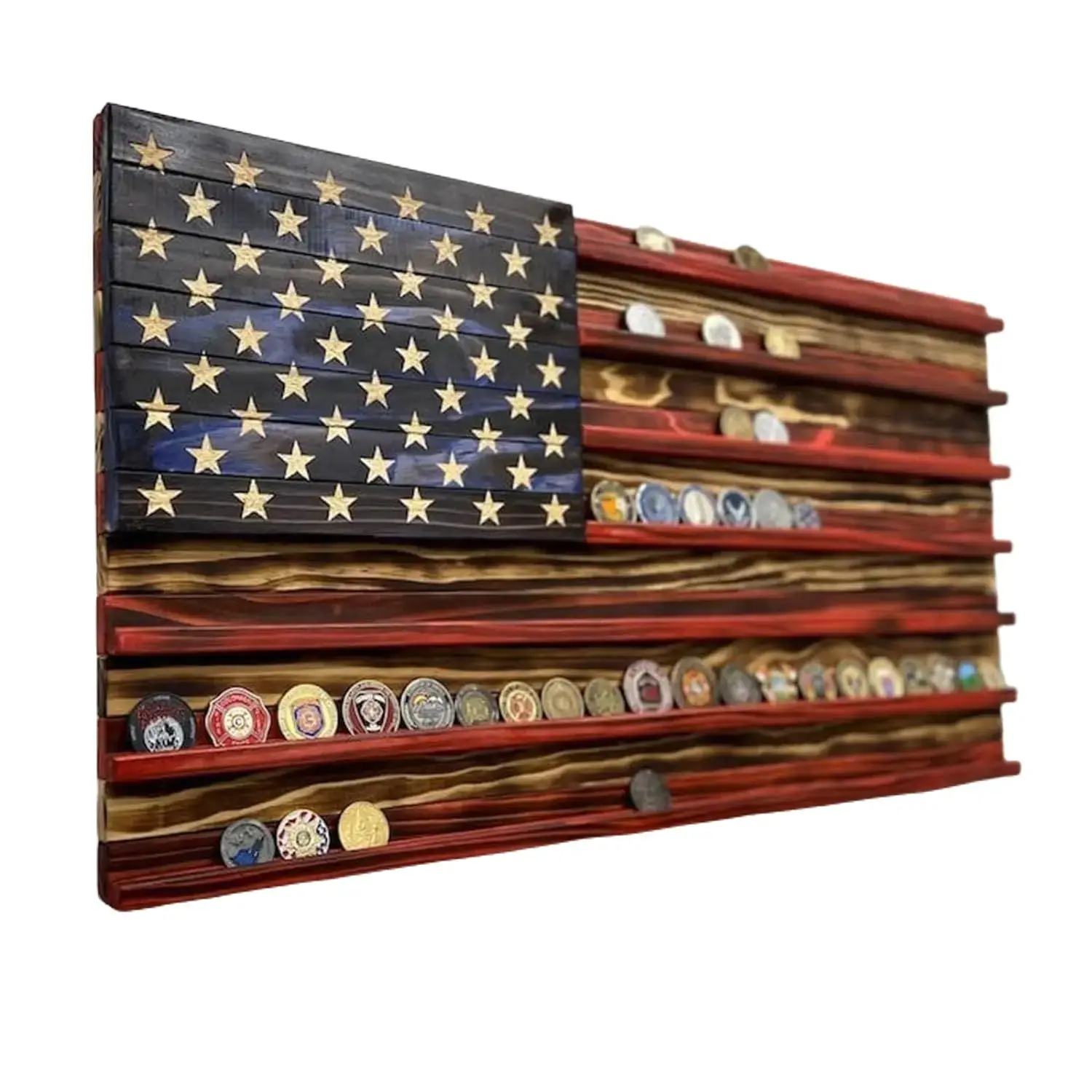 Creative Wooden Craftwork Independence Day Hangable Wall Decor Set, 26x45cm Indoor Home Decor for Hall, Flag Challenge Memorial Hall Display Home Supplies