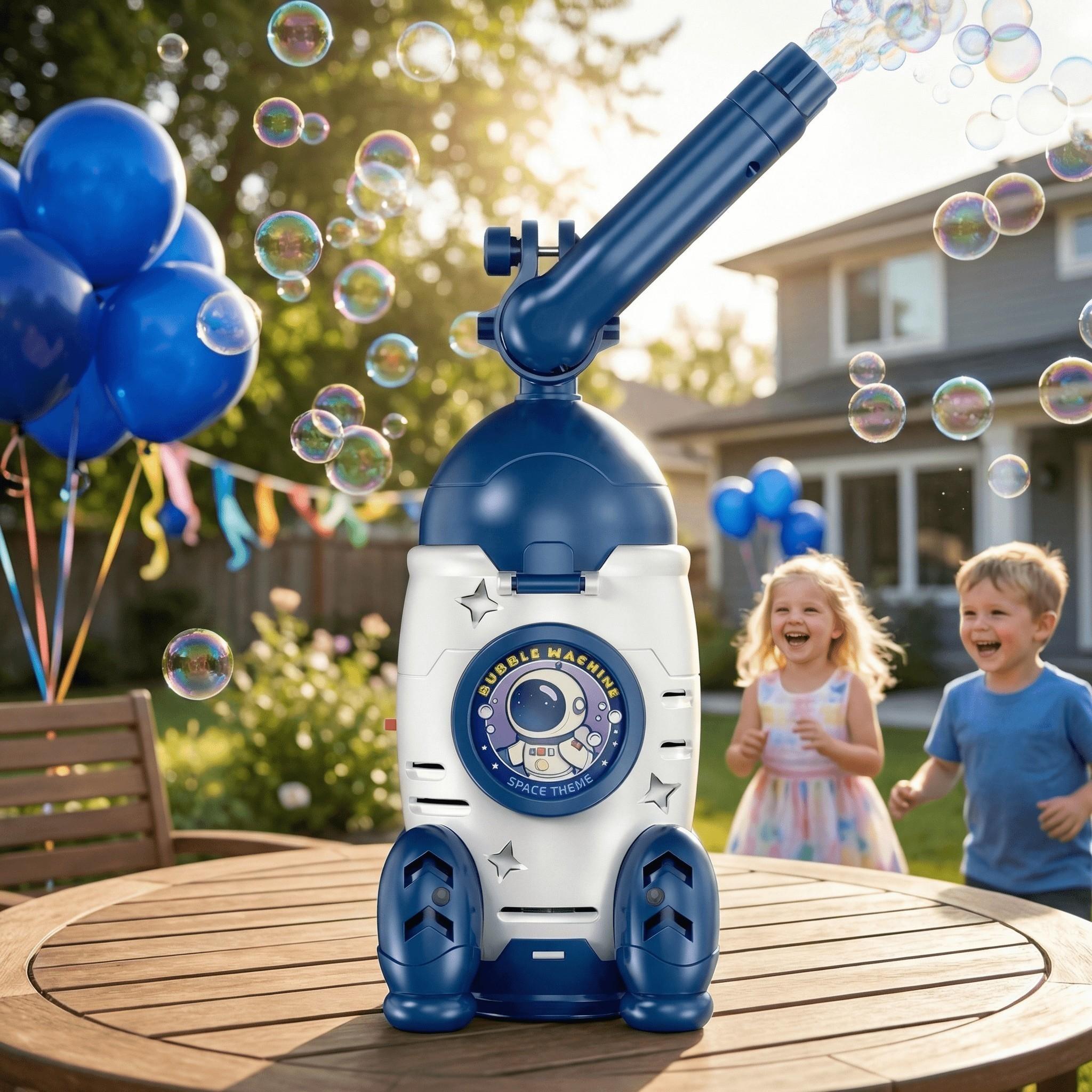 Electric Rocket Car Bubble Machine – LED Light Automatic Bubble Blower for Kids Outdoor Fun
