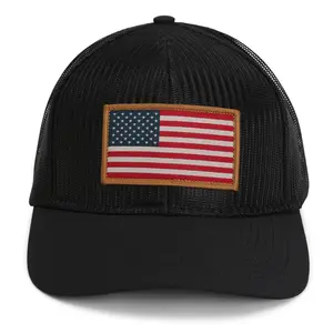 All Mesh Black American Flag Cap Structured