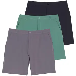 Real Essentials 3 Pack: Mens 7" Golf Shorts Pockets - Flat Front Casual Work Workout Active Hiking Sport Real Essentials 3 Pack: Mens 7" Golf Shorts Pockets - Flat Front Casual Work Workout Active Hiking Sport