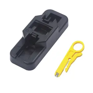 Combo Keystone Punch Down Stand and Mini Wire Stripper for 90/180 Degree RJ45 Cat5/Cat5E/Cat6/Cat6A RJ11 RJ12 Jack Modular Coupler