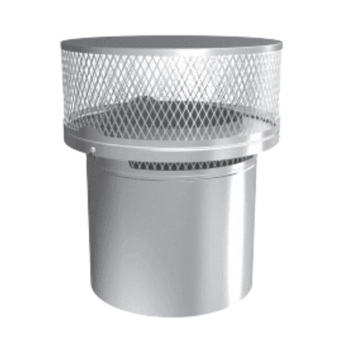 DuraVent 14 in. Silver Chimney Cap with Spark Arrestor & Decals - Elegant Look Wall Decor, Required on All Chimney System Installations