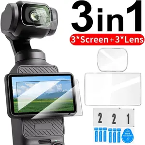 9H Tempered Glass for DJI OSMO Pocket 3 Full Screen Protector & Lens Guard for DJI Osmo Pocket 3 Gimbal Camera Accessories