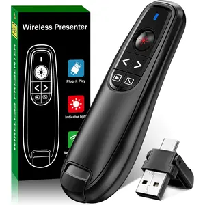 2-in-1 USB Type C Presentation Clicker,  Presentation Clicker PowerPoint Presenter Remote with Volume Control, Powerpoint Clicker with Slide Advancer for /Laptop/