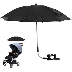 Universal stroller sunshade, 50+ UV protection, 360adjustable umbrella with fixing clip