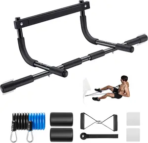 Pull Up Bar for Doorway | Thickened Steel Max Limit 440 lbs Upper Body Fitness Workout Bar| Multi-Grip Strength for Doorway | Indoor Chin-Up Bar Fitness Trainer for Home Gym Portable accessories