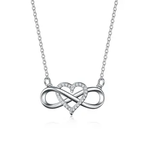Fashion Infinity Heart Pendant  Synthetic Synthetic Zircon Heart Infinity Jewelry Couples  Valentine'S Day Anniversary Birthday Gift Party Jewelry, For Teenager necklace