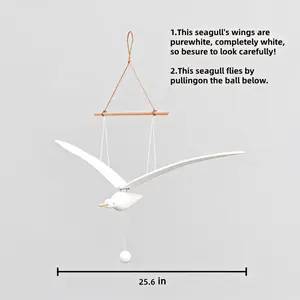 Flying Wooden Flying Seagull Hanging Ornament, Modern Coastal Wall Art Décor for Living Room, Bedroom, Restaurant or Office,  Perfect Ocean Theme Gift Idea. Decor whimsical home decor funky home decor Interior Decoration Accessories