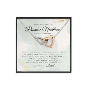 Girlfriend Necklace, Personalized Promise Necklace, Girlfriend Gift From Boyfriend, Romantic Anniversary Necklace Gift, Message To My Daughter, Daughter Gift, Father Daughter Necklace, Christmas Gift, Birthday Gift