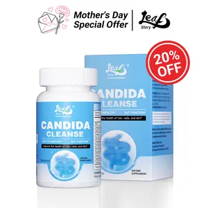 LeafStory Candida Cleanse For Women & Men, Oregano & Caprylic Acid Gut Cleanse, Herbal Supplement Digestive & Intestinal Health Support, Flora Balance For Gut Health, 60 Capsules-SC