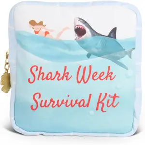 Period Bag Shark Week - Sanitary Napkin Holder, Waterproof Pad Pouch & Tampon Organizer for Purse & Travel