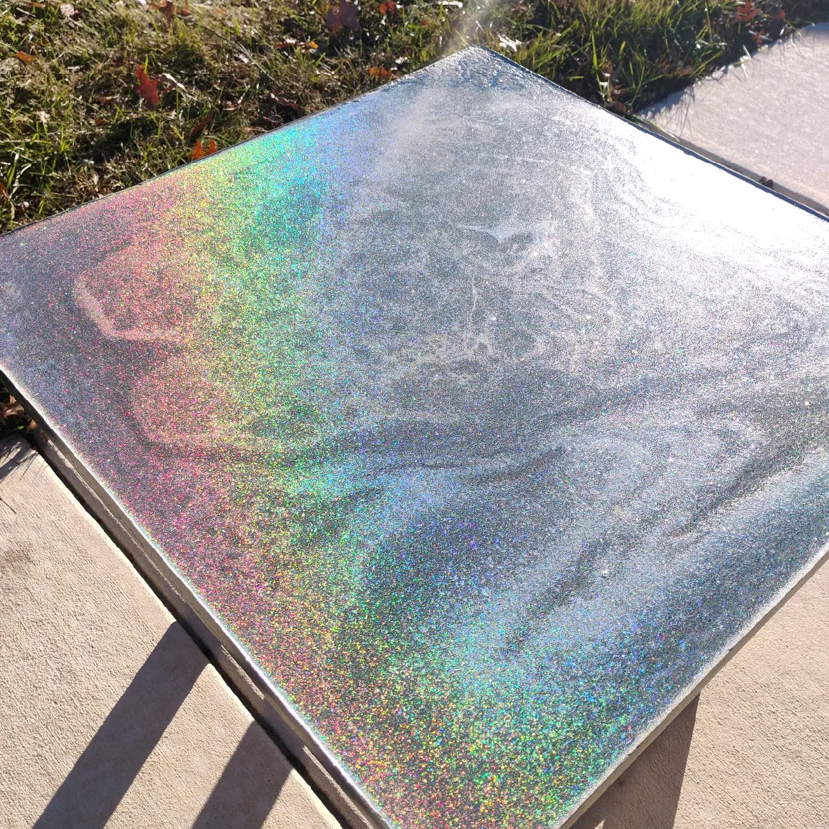 Holographic Glitter Epoxy Table for Home Decor