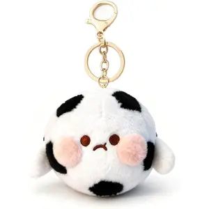 Soft Soccer Ball Plush Keychain – Cute Stuffed Keyring for Backpack, Squishy Toy Gift for Soccer Lovers & Players