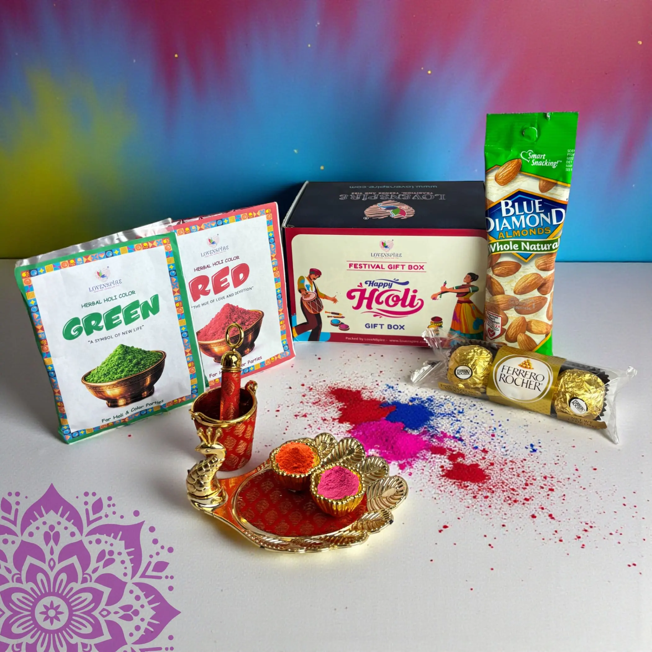 Elegant Holi Gift Hamper | Premium Handmade Essentials for Joyful Celebrations | Traditional Gulal, Pichkari & Festive Touch | Perfect Holi Gift