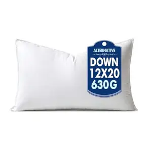 12x20 Down Alternative Pillow Insert – Soft Fluffy Throw Pillow for Sofa, Couch, Bed, Lumbar & Decorative Use, Hypoallergenic Cotton Cover, Ultra Plush Support for Living Room & Bedroom Home Decor
