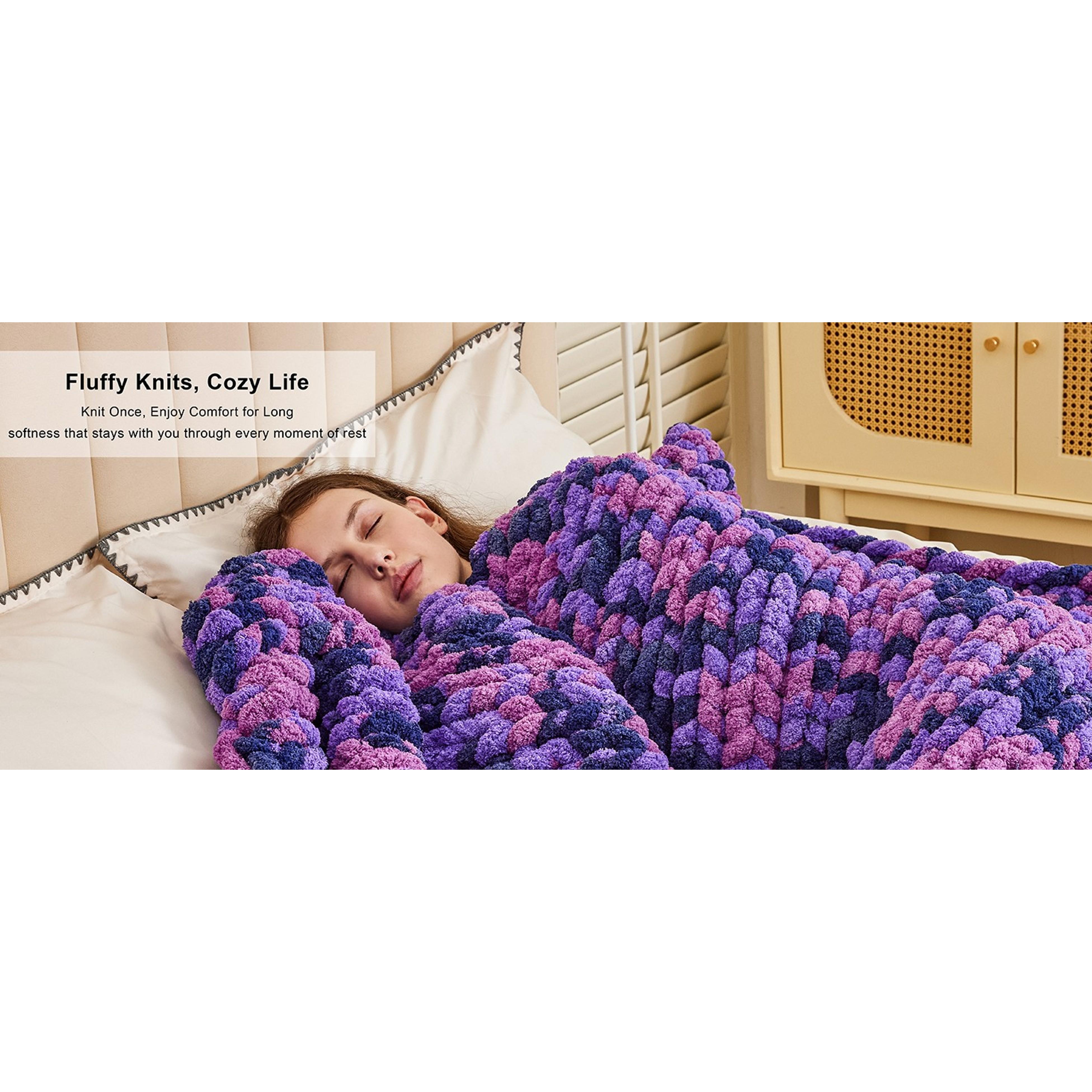 Cozyful Chunky Yarn for Hand Knitting - #10 Chunky Chenille Blanket Yarn, Jumbo Big Thick Chunky Yarns for Crocheting, Tie Dye Bulky Knit Yarns, 8 Skein (20 yds 8 oz Each Skein), Cream&Sage&Grey&Khaki