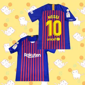 2017-18 Home Short Sleeve Retro Jersey – Messi #10