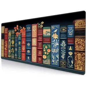 Book Pattern Extended Mouse Pad, 1 Count Rectangle Large Gaming Mouse Pad, Non-slip Personalized Mouse Pad for Home Office, Office Desk Accessories