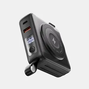 SmartCharge (Gen 2) | 5-in-1 Portable Power Bank | 10,000mAh Wireless Phone & Watch Charger | 2 Built-In USB-C Cables | AC Plug | Compact Travel Charger