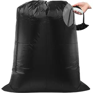 Large Laundry Bag 55"x43.3" + Tote Handle, Dirty Clothes Travel Drawstring Bags Sack, Laundry Hamper or Basket (Machine Washable, Black)