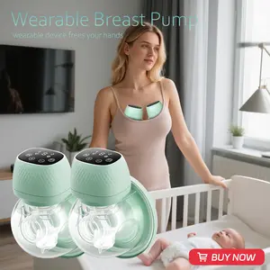 Ebinal 2pcs Wearable Breast Pumps, Hands Free Breast Pump With Strong Suction, Low Noise & LED Display, Full In Bra Portable Electric Breast Pump with 3 Modes & 9 Levels