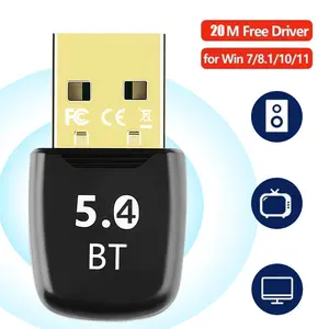 USB Bluetooth Adapter for PC, Bluetooth 5.4 Dongle Receiver EDR, Plug & Play for Windows 11/10/8.1, for Headphone/Keyboard/Mouse/Speakers/Printer