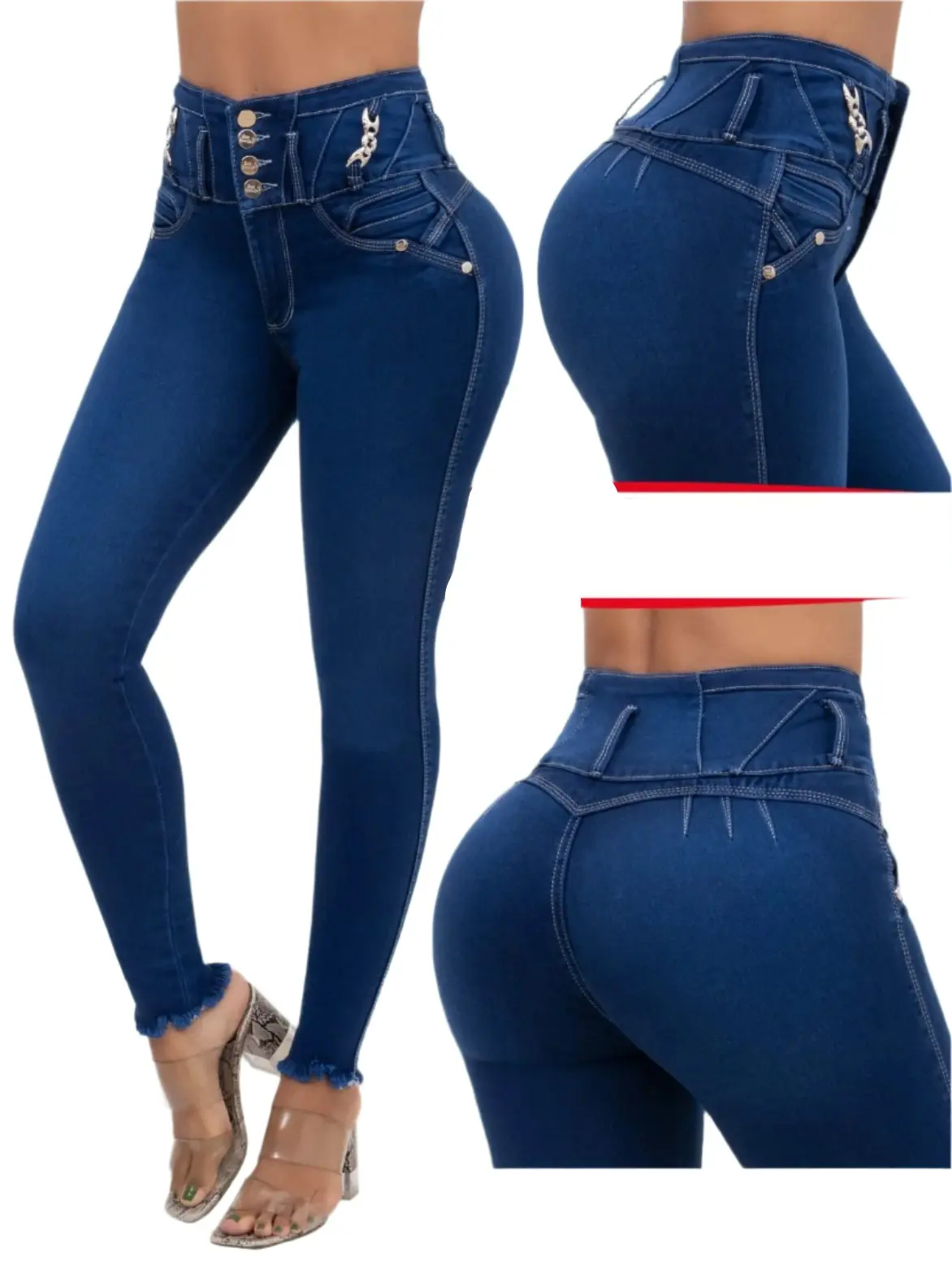 6702 Colombian High waits butt lifter Jean's Colombianos Cintura Alta Levanta Cola