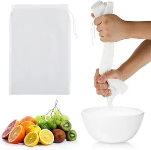 4pc Nylon Food Strainer Bag - Fine Mesh Reusable Filter for Juices, Soy Milk, and Vegetable Liquids Kitchen Utensils Cheese Coffee