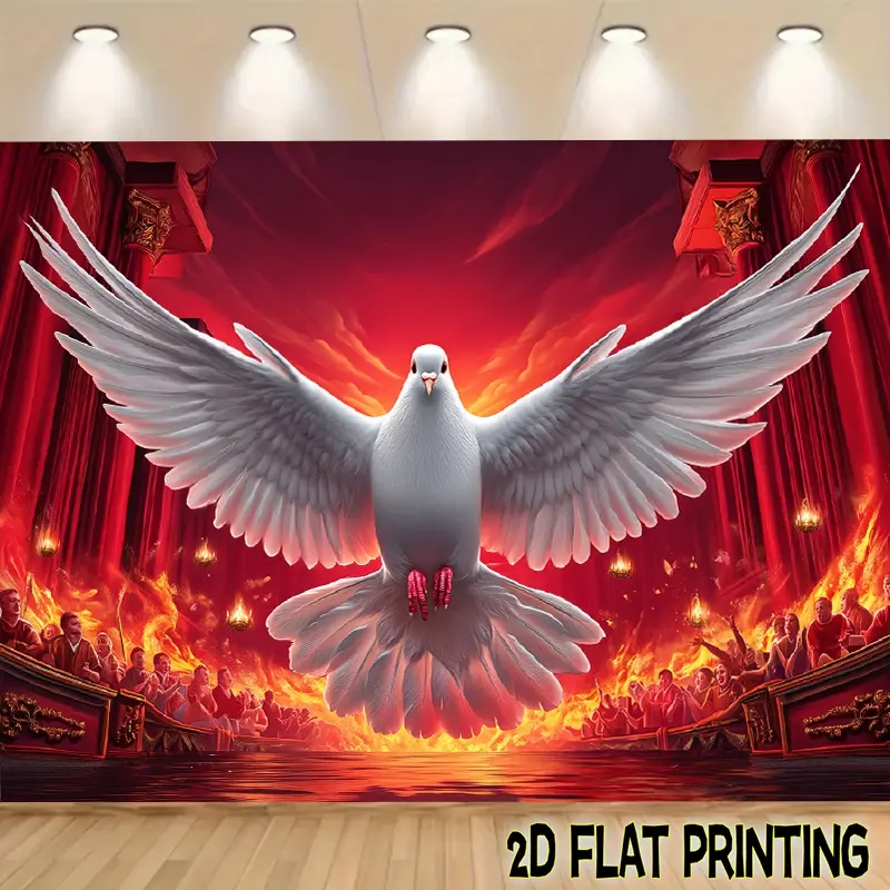 2D Flat Banners-1pc Festival banner Flame Pigeon Theme Design Multi functional decorations suitable for festivals, courtyards, studios, homes, and garden celebrations - the perfect Easter gift