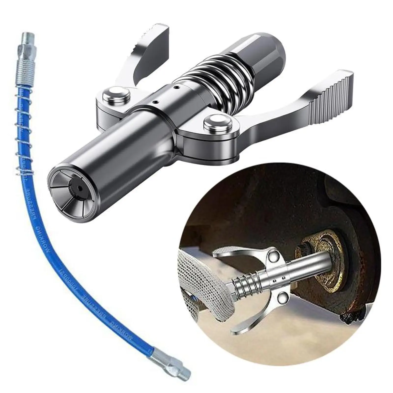 12,000 PSI Quick Disconnect Lubrication Connector, Lock-Type Grease Fitting Adapter Fit for 1/8" NPT Grease Dispensers, Multi-Equipment Lubricating Maintenance Accessory