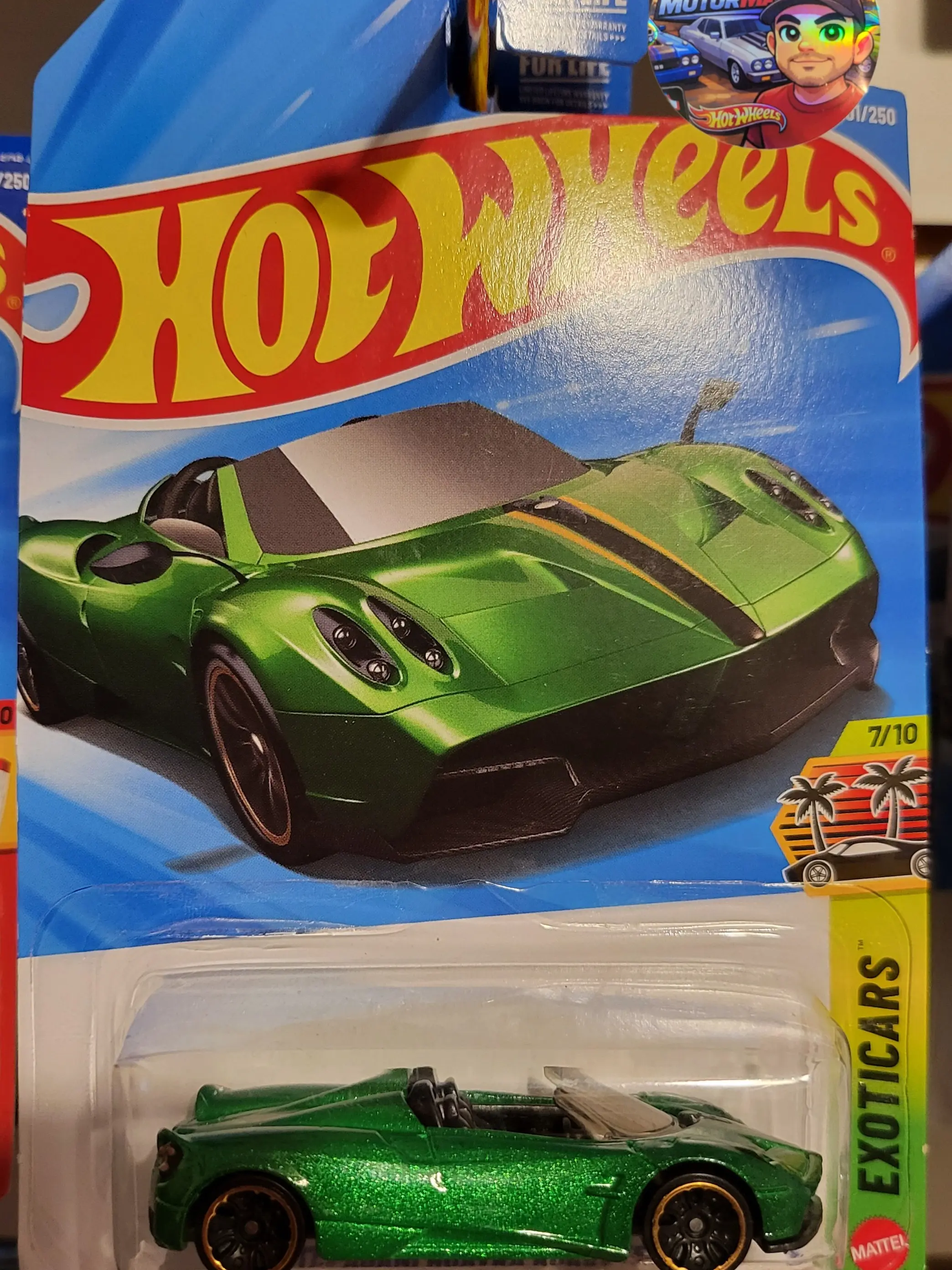 2026 Hot Wheels 17 Pagani Huayra Roadster Green 101/250 Exoticars