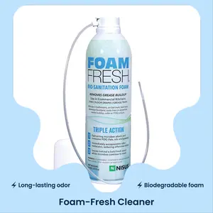 Nisus Foam-Fresh Bio Sanitation Foam, Removes Grease and Organic Buildup, Odor Control for Sinks, Drains, and Grease Traps, 18 Oz