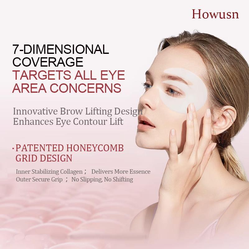 [Howusn] Deep Collagen Hydrogel Eye patch (4 Pairs), Affordable Glass Glow Skincare Mask, Korean Skincare, Anti-aging, Drooping Eyelid, Puffiness, DEPUFFS UNDER-EYE BAGS, Firming & Moisture Facial Mask.