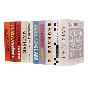 10Pcs Foldable Decorative Books Set Realistic Faux Books for Shelf Styling Coffee Table Decor. Modern Aesthetic Fake Book for Home Photo Props Display