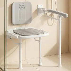 Elderly & Pregnant Bathroom Aging-Friendly Modification, Foldable Bath Chair, Shower Seat with Armrests for Toilet & Bathroom