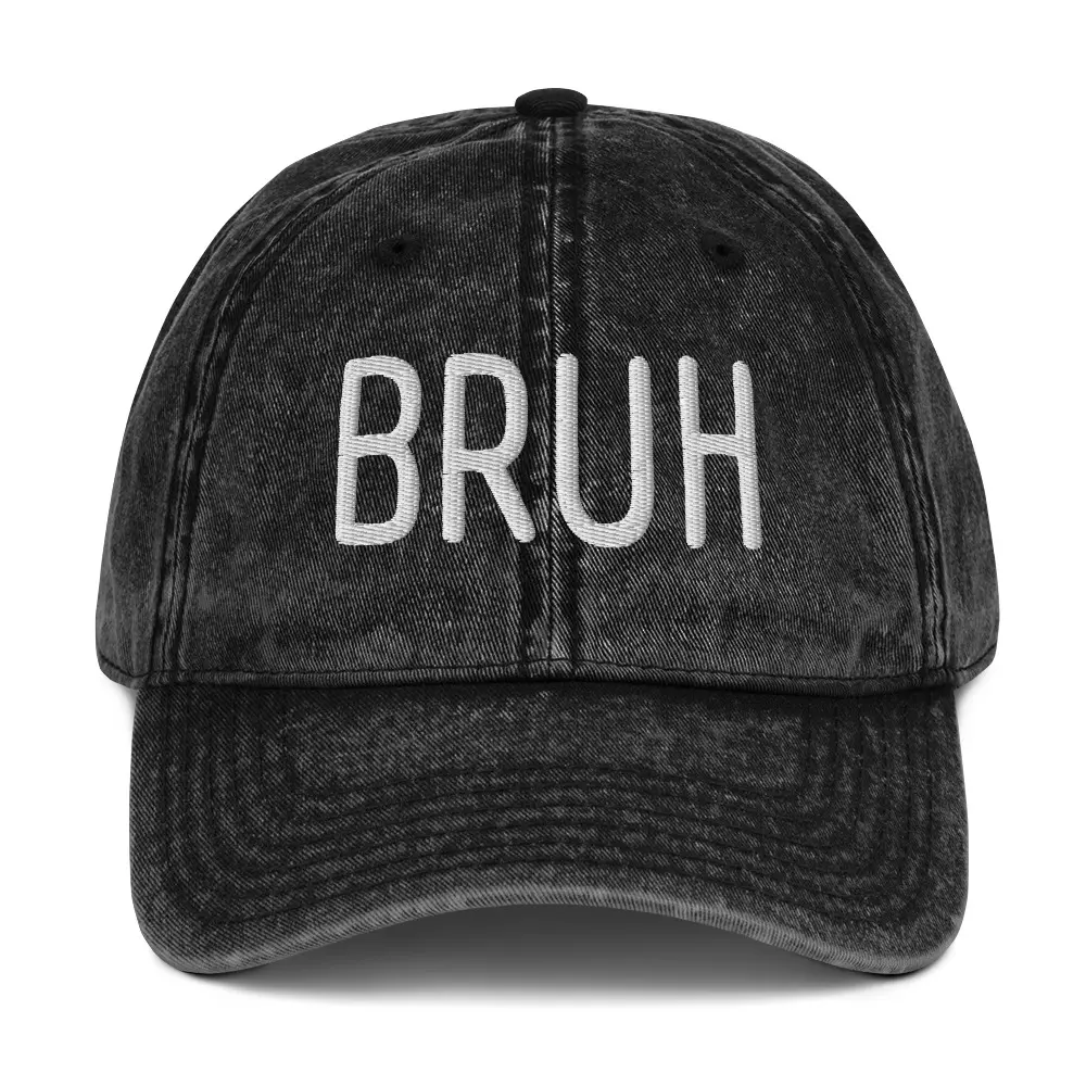 BRUH Vintage Cotton Hat for Daily Wear - Unisex One Size - Vintage Style