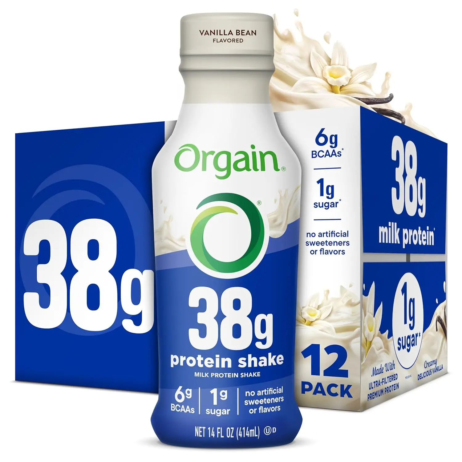 Orgain 30g High Protein Shake, Dairy Isolate Milk Protein, Chocolate Fudge, 5g BCAAs, 1g Sugar Per Serving, Meal Replacement, Ready to Drink, Keto Friendly, Gluten-Free 11 Fl Oz (Pack of 12)