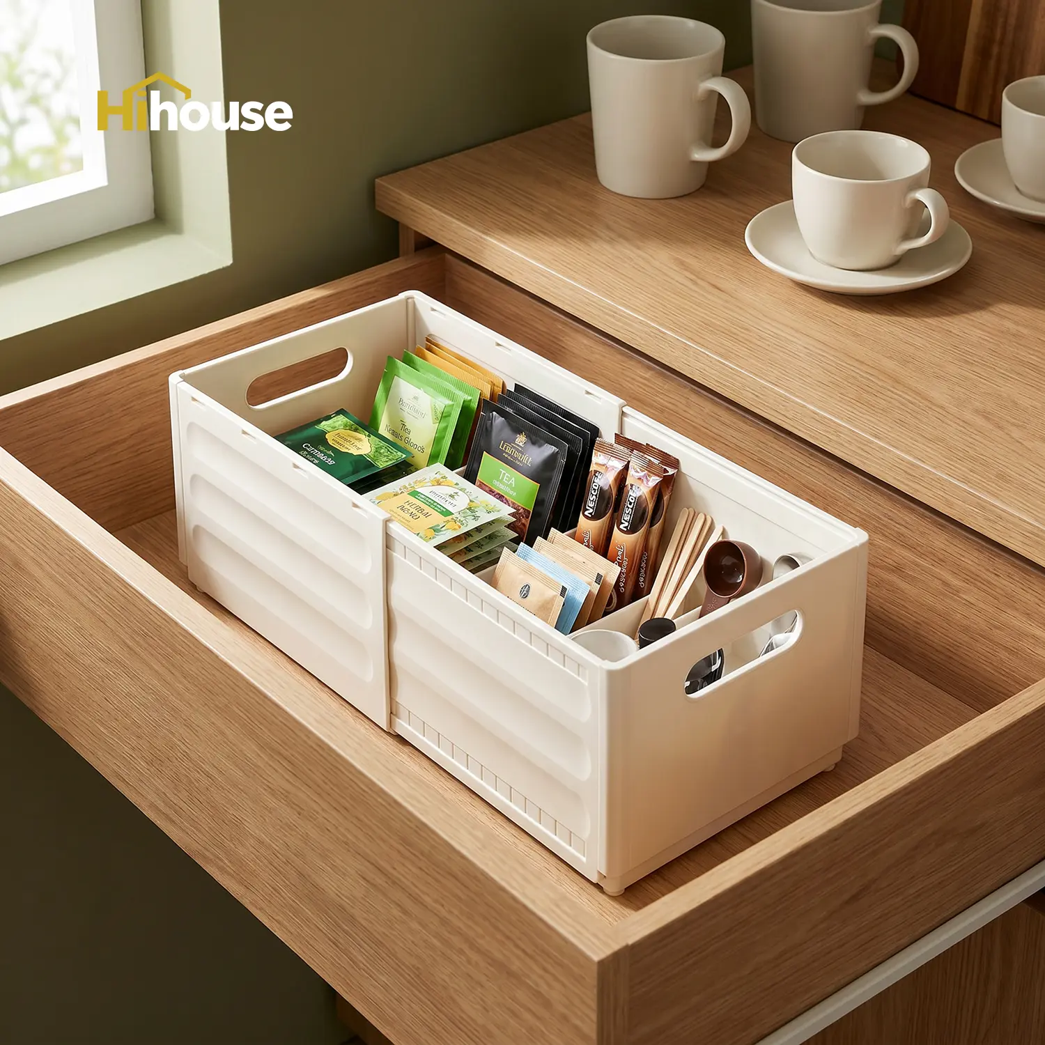 2 Pack or 3 Pack Telescopic Drawer Organizer Box Adjustable Width Storage Bin for Closet Cabinet Kitchen Pantry Socks Snacks No Assembly