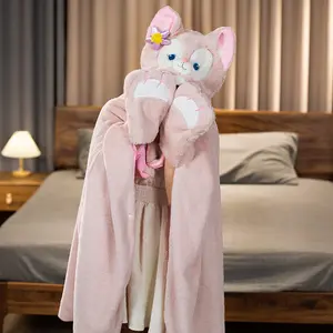 Cute Wearable Hooded Blanket, Soft Cape for Adults, Warm Cozy Hoodie, Cute Animal Design, Ideal for Home Use, Perfect Gift Idea, Fluffy Blanket