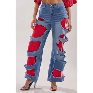 LEXIE LOW RISE DENIM TRACK PANT